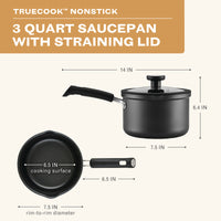 3-Quart Nonstick Straining Saucepan with Lid