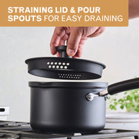 3-Quart Nonstick Straining Saucepan with Lid