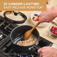 3-Quart Nonstick Straining Saucepan with Lid