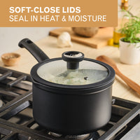 3-Quart Nonstick Straining Saucepan with Lid