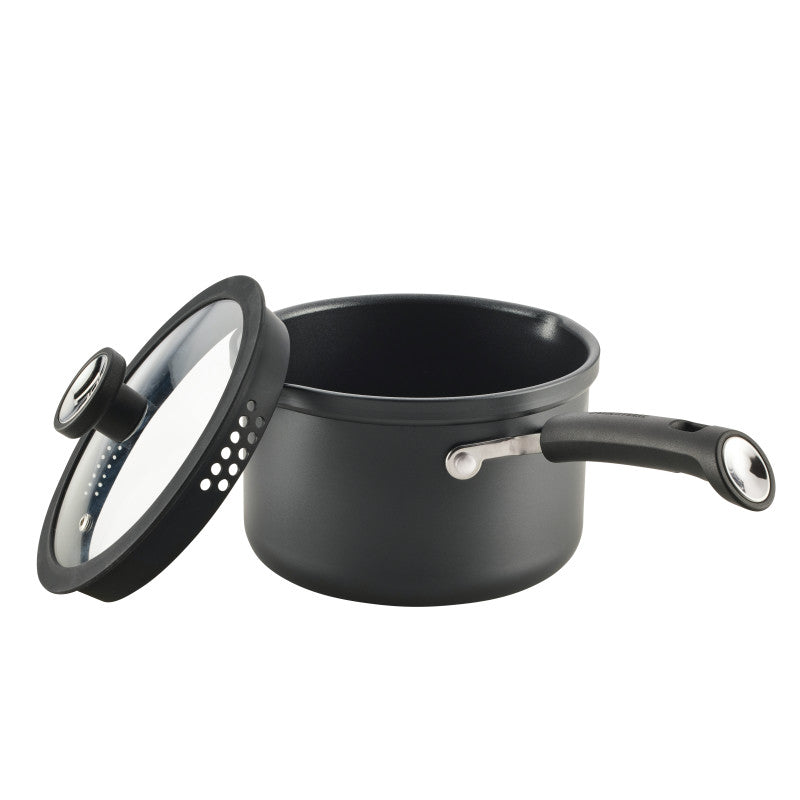 3-Quart Nonstick Straining Saucepan with Lid