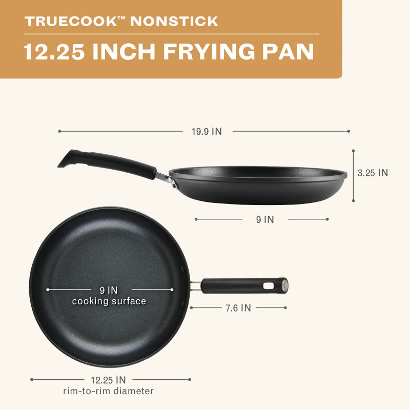 12.25-Inch Nonstick Frying Pan - Black