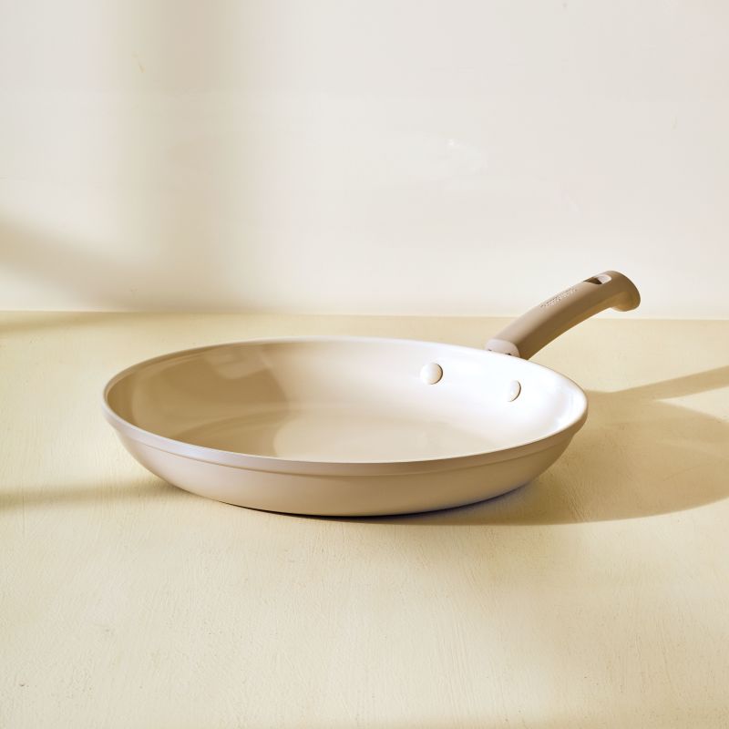 12.25-Inch Ceramic Nonstick Frying Pan - Taupe