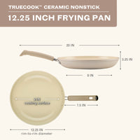 12.25-Inch Ceramic Nonstick Frying Pan - Taupe