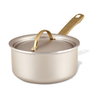 The Radiant Nonstick 2-Quart Saucepan with Lid is designed for superior heat distribution, ensuring even cooking, and features a nonstick surface that guarantees easy cleaning and perfect results every time.