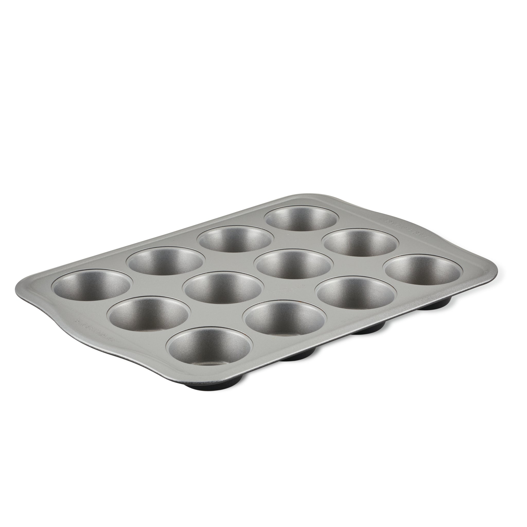 Presenting our exclusive 12-Cup Nonstick Muffin Pan, ideal for all your baking endeavors. Bake alongside Mickey and achieve perfectly crafted muffins every time, set against a sleek white background that enhances any kitchen decor.