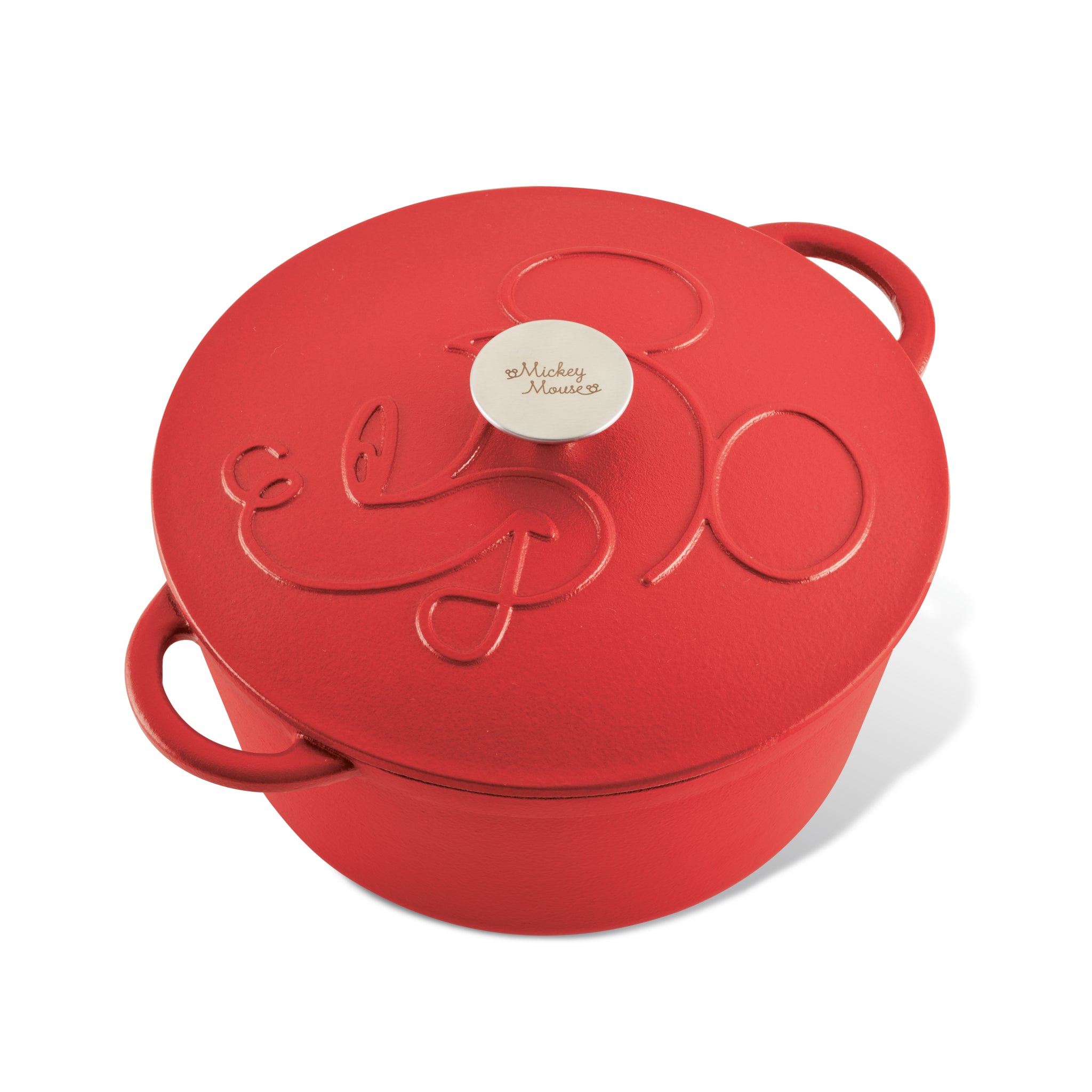 Embark on your culinary nautical adventures with the Bon Voyage 4.75-Quart Pre-Seasoned Cast-Iron Dutch Oven, featuring a charming Disney Mickey Mouse design on the lid.