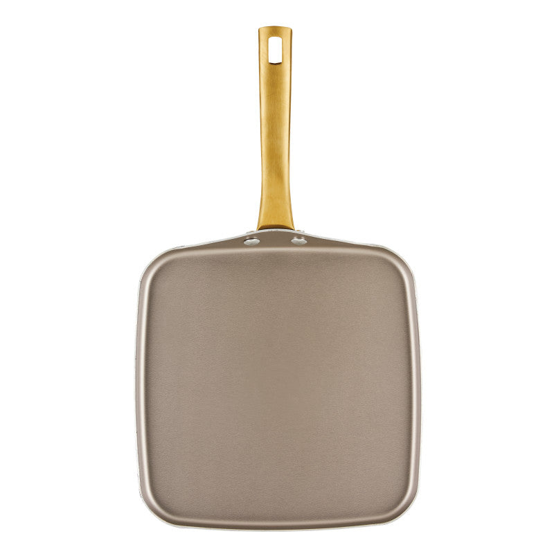 11-Inch Square Griddle Pan, Champagne, shown from above.