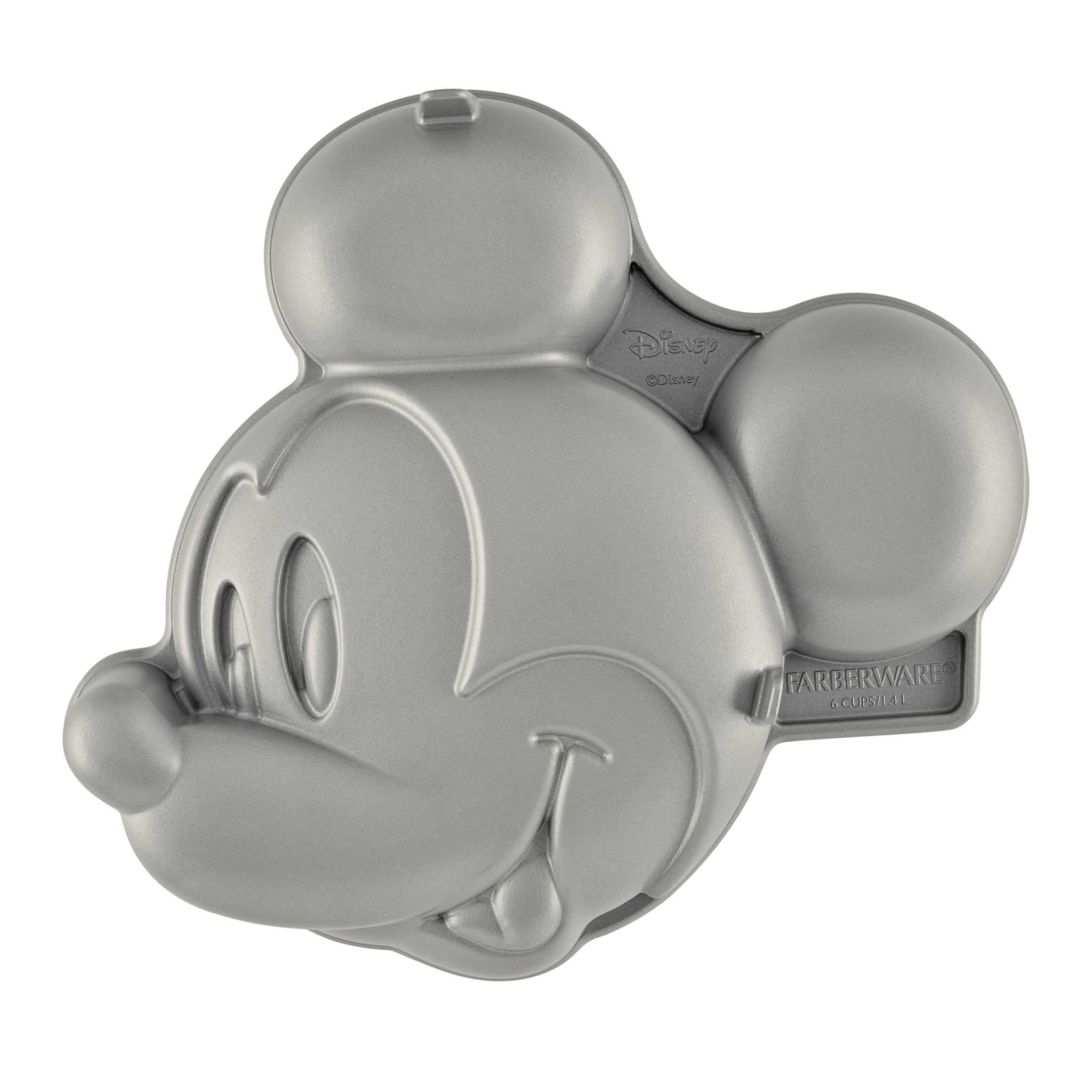 Unleash your baking creativity with the Mickey Mouse 3D Cake Pan, adorned with engraved brand logos. Brought to you by Farberware, it's ideal for adding a whimsical charm to your kitchen masterpieces.
