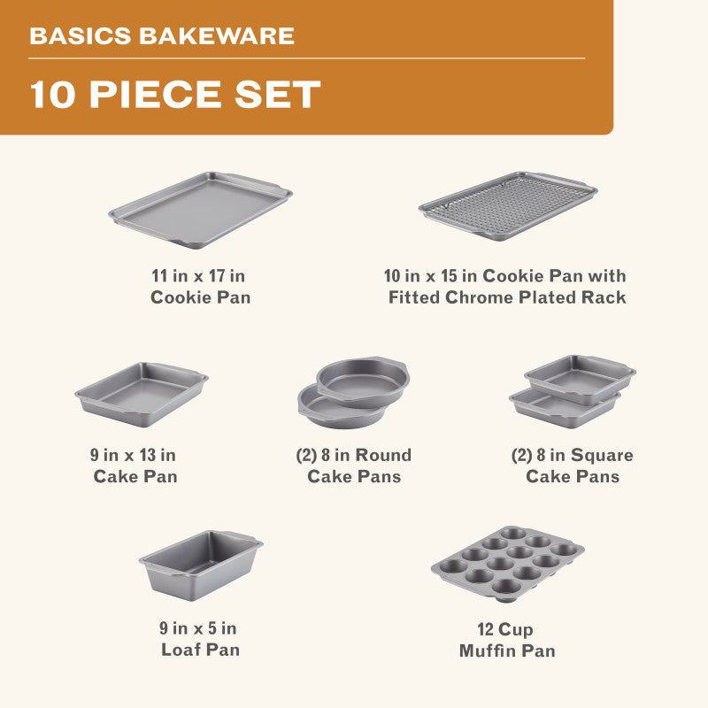 10-Piece Nonstick Bakeware Set