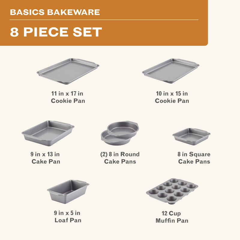 8-Piece Nonstick Bakeware Set