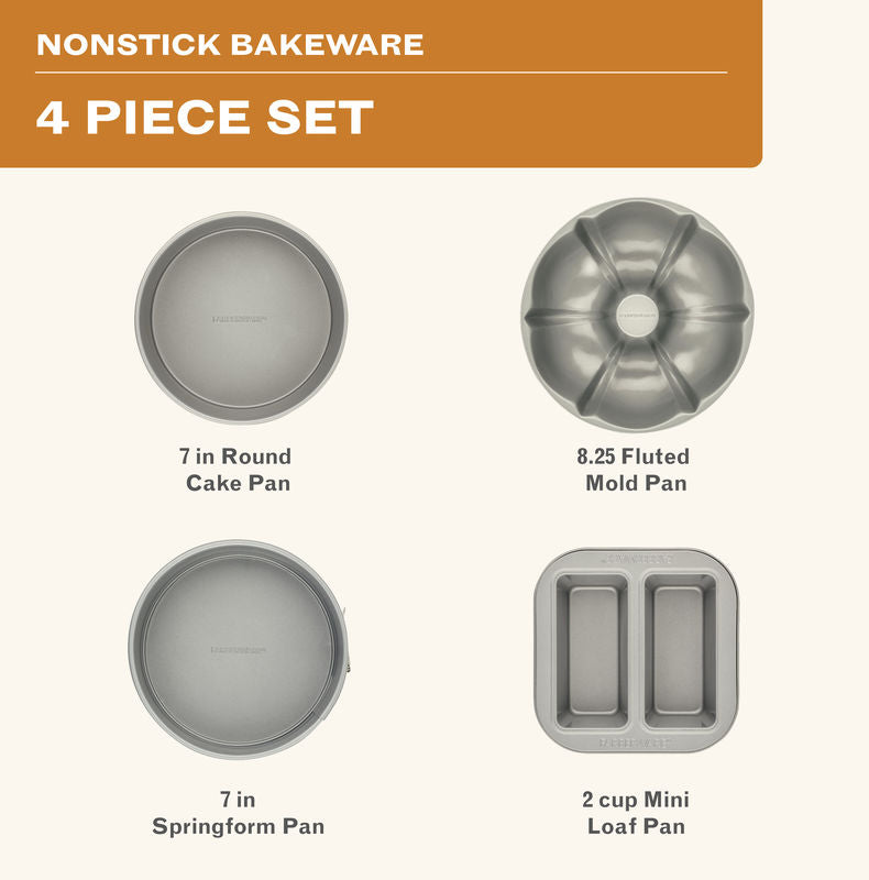 4-Piece Nonstick Specialty Bakeware Set