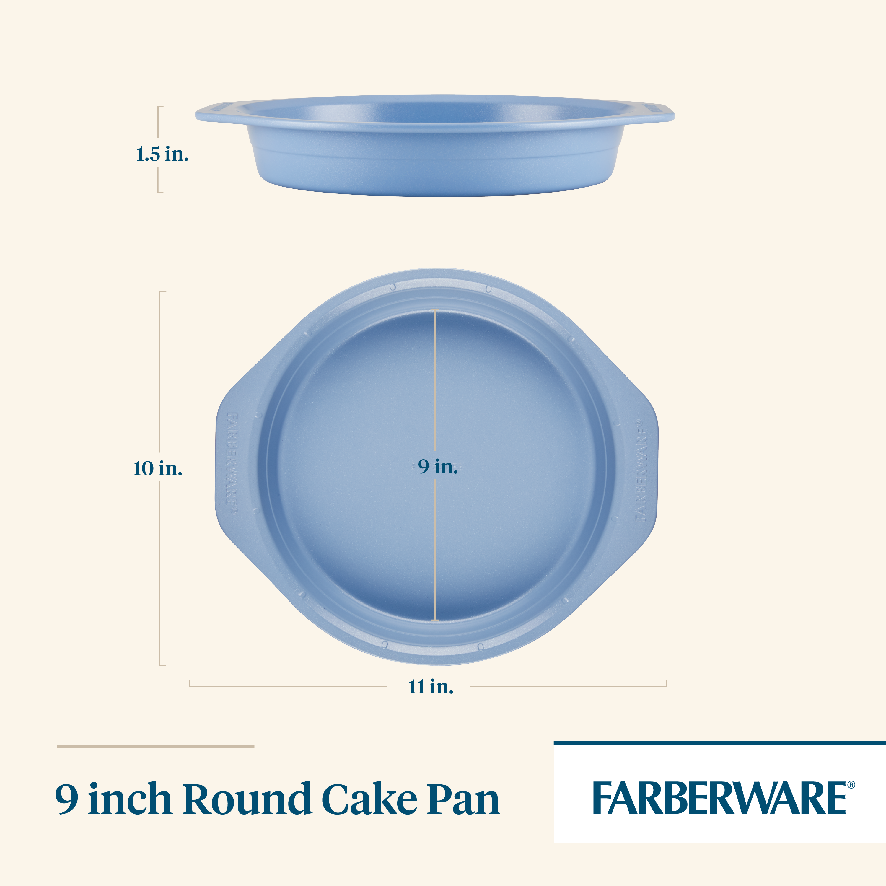 USA Pan Nonstick Round Cake Pan Set of 3, Large