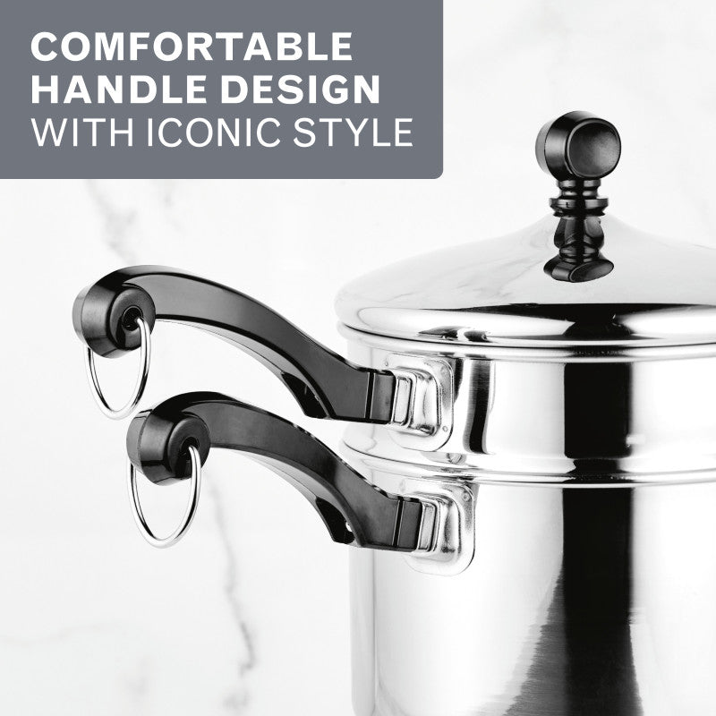 Classic Series Stainless Steel 2-Qt. Covered Saucepan With Double Boiler Insert