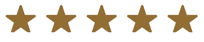5 yellow star icons representing a 5-star review.