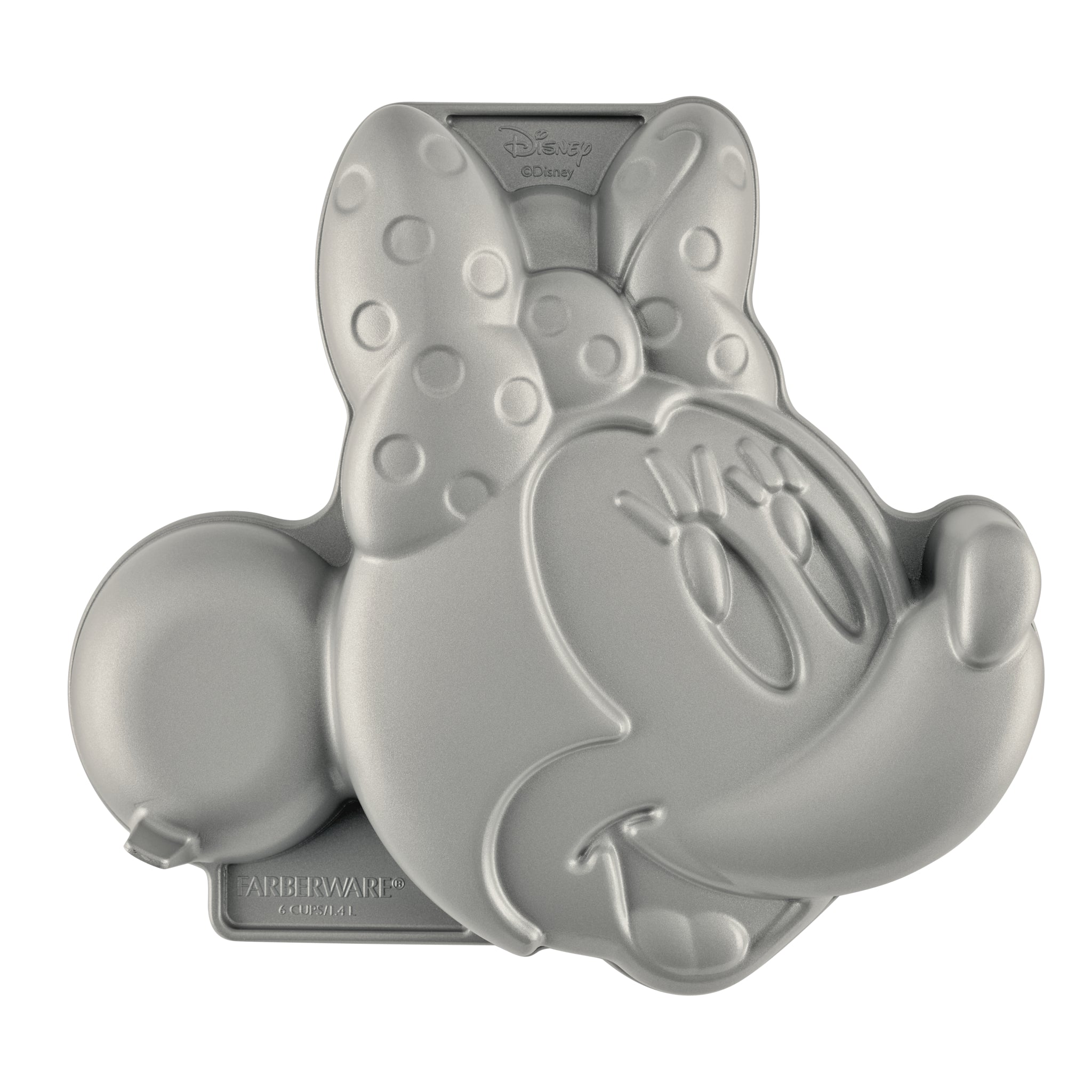 The Minnie Mouse 3D Cake Pan showcases her signature bow and joyful smile, making it perfect for fun baking experiences.