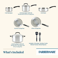 Explore the 10-Piece Stainless Steel Cookware Set, which includes pots, pans, and essential kitchen tools all crafted from durable stainless steel.