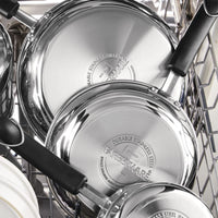 8-Quart Stainless Steel Stockpot by Farberware is dishwasher safe.