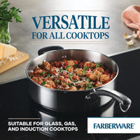 6-Quart Saute Pan with Lid cooks versatile meals on induction cooktops.