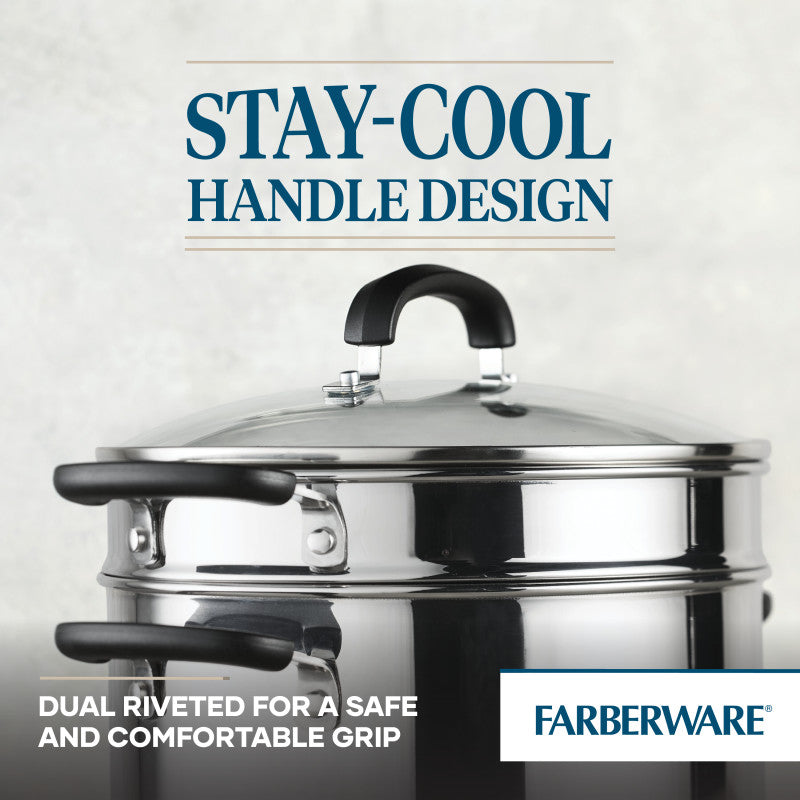 Farberware 10 Inch Stainless Steamer Insert, ideal for everyday cooking.