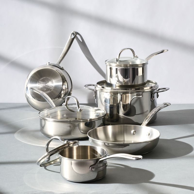 Stainless Steel 10-Piece Cookware Set - 
