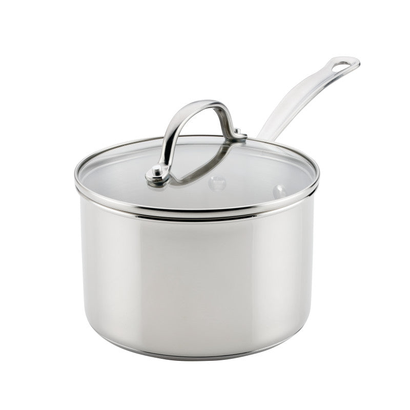Stainless Steel 3-Quart Saucepan with Lid for modern kitchens.