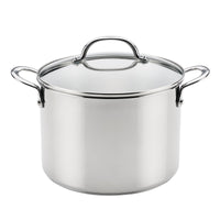 Stainless Steel 8-Quart Stockpot with Lid for modern kitchen cookware.