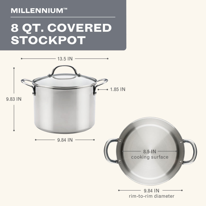 Stainless Steel 8-Quart Stockpot with Lid - 