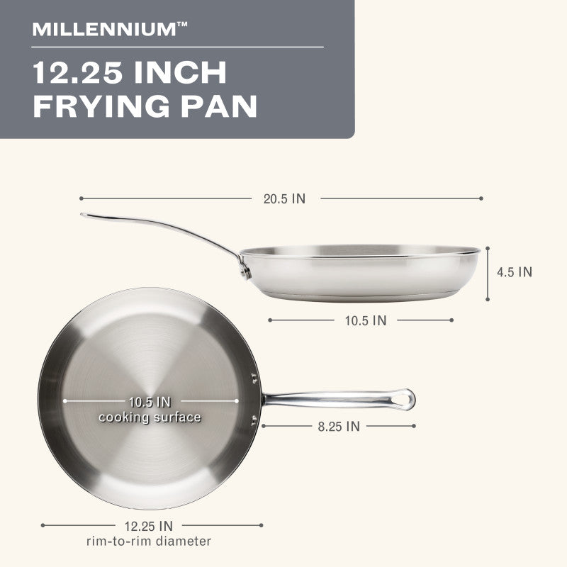 Stainless Steel 12.25-Inch Frying Pan - 