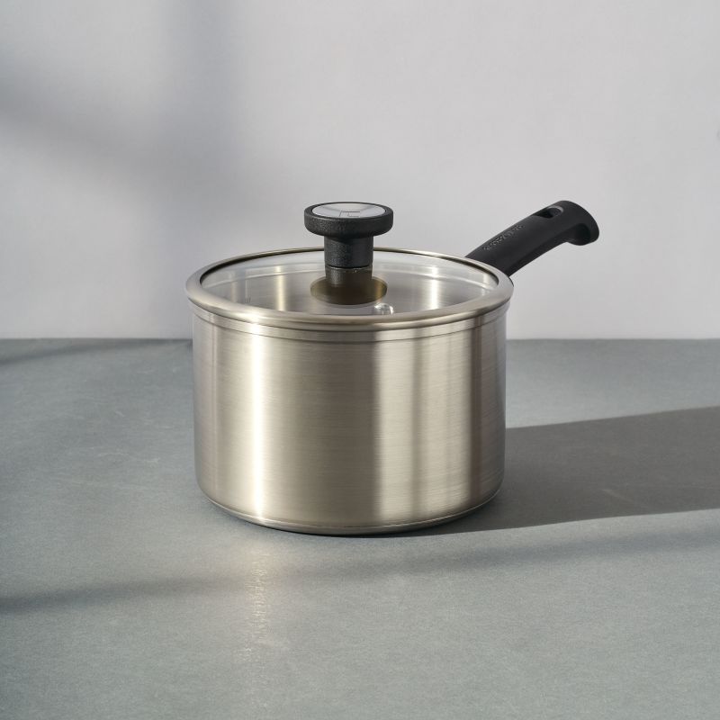 3-Quart Stainless Steel Induction Saucepan with Lid