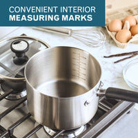 3-Quart Stainless Steel Induction Saucepan with Lid