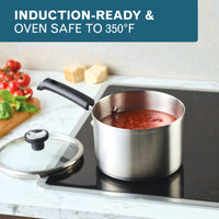 3-Quart Stainless Steel Induction Saucepan with Lid