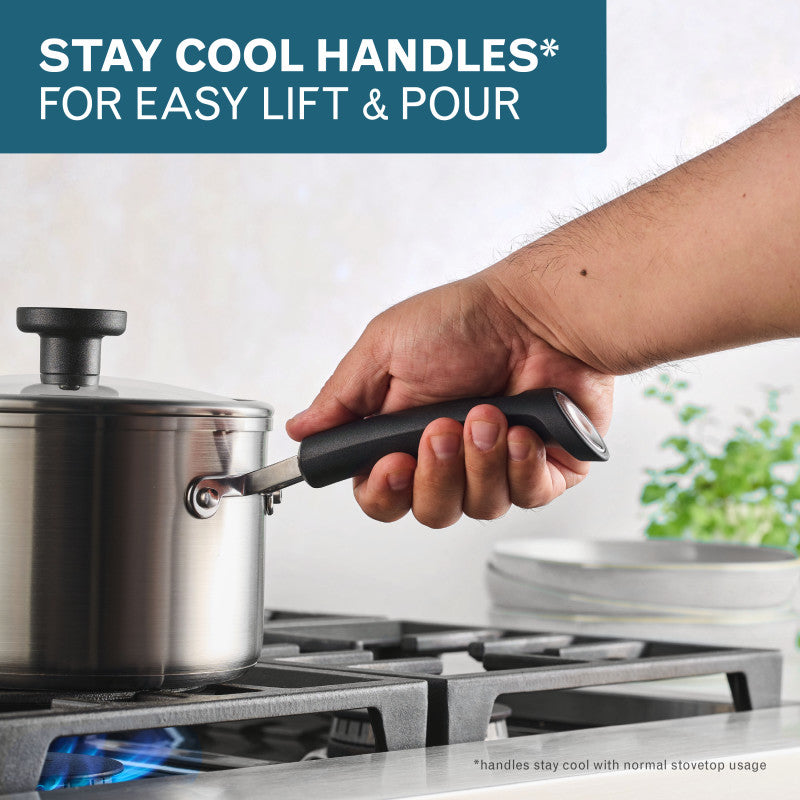 3-Quart Stainless Steel Induction Saucepan with Lid