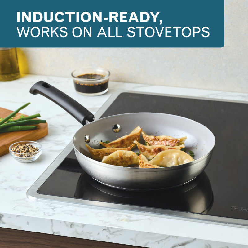9.5-Inch Stainless Steel Induction Ceramic Nonstick Frying Pan