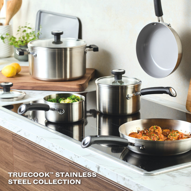 9.5-Inch Stainless Steel Induction Ceramic Nonstick Frying Pan