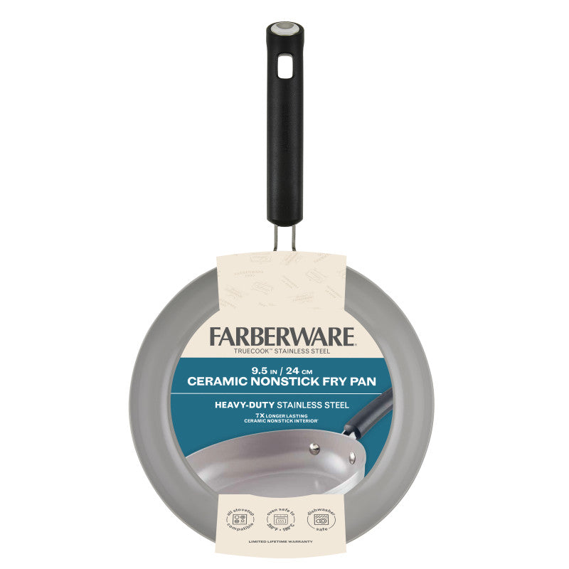 9.5-Inch Stainless Steel Induction Ceramic Nonstick Frying Pan