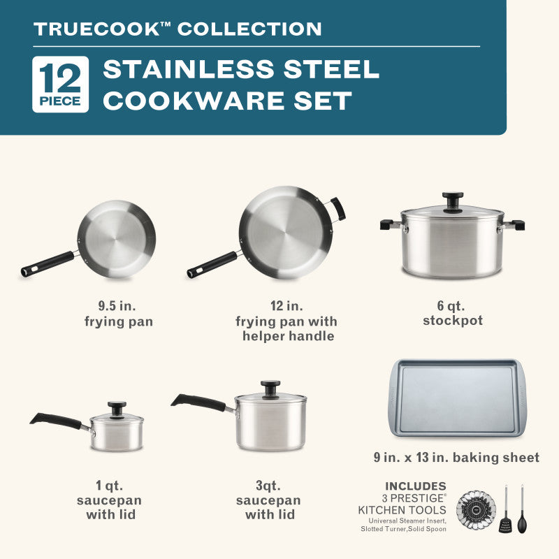 12-Piece Stainless Steel Induction Cookware Set