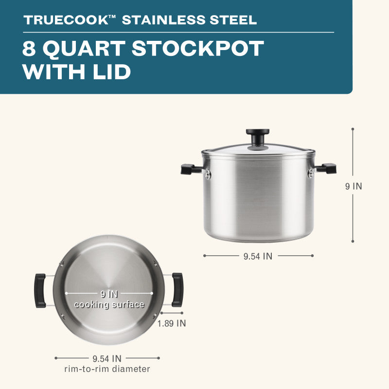 8-Quart Stainless Steel Induction Stockpot with Lid