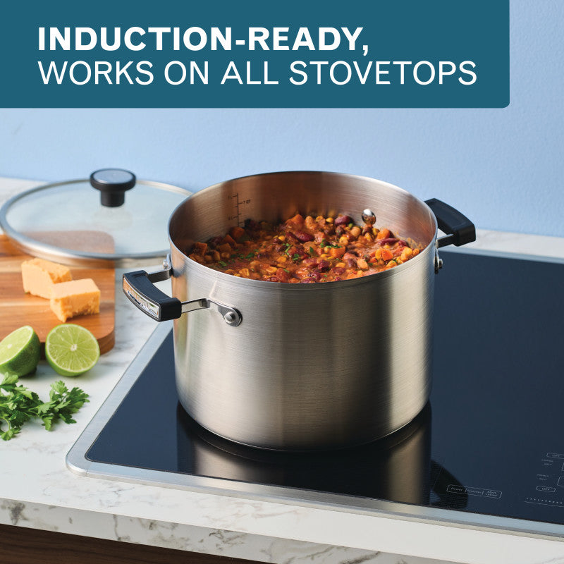 8-Quart Stainless Steel Induction Stockpot with Lid