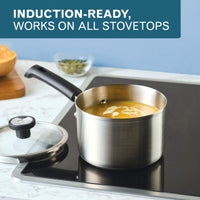 2-Quart Stainless Steel Induction Saucepan with Lid