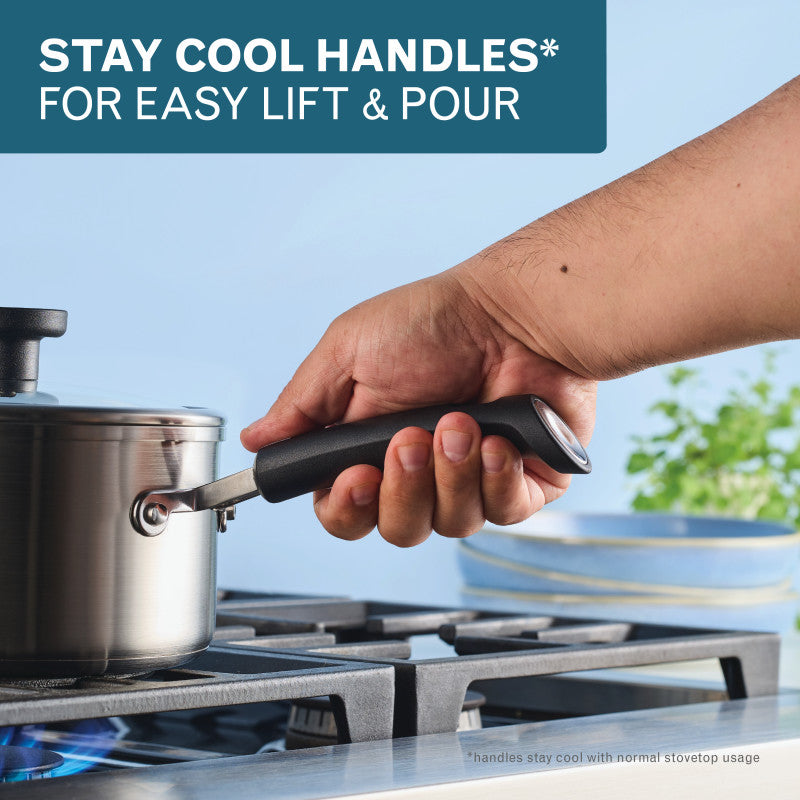 2-Quart Stainless Steel Induction Saucepan with Lid