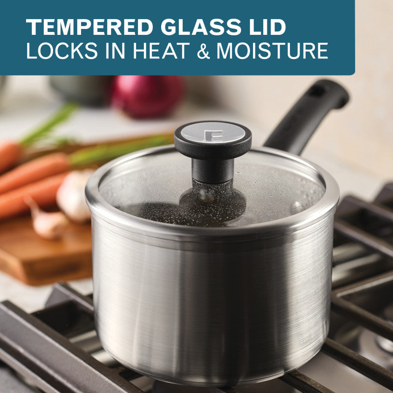 2-Quart Stainless Steel Induction Saucepan with Lid