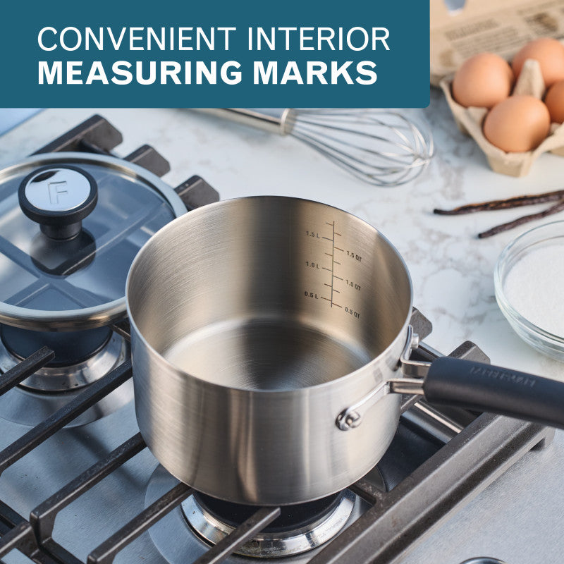 2-Quart Stainless Steel Induction Saucepan with Lid