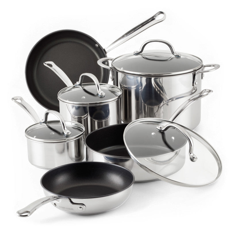Millennium Nonstick Stainless Steel 10-Piece Set — Farberware Cookware