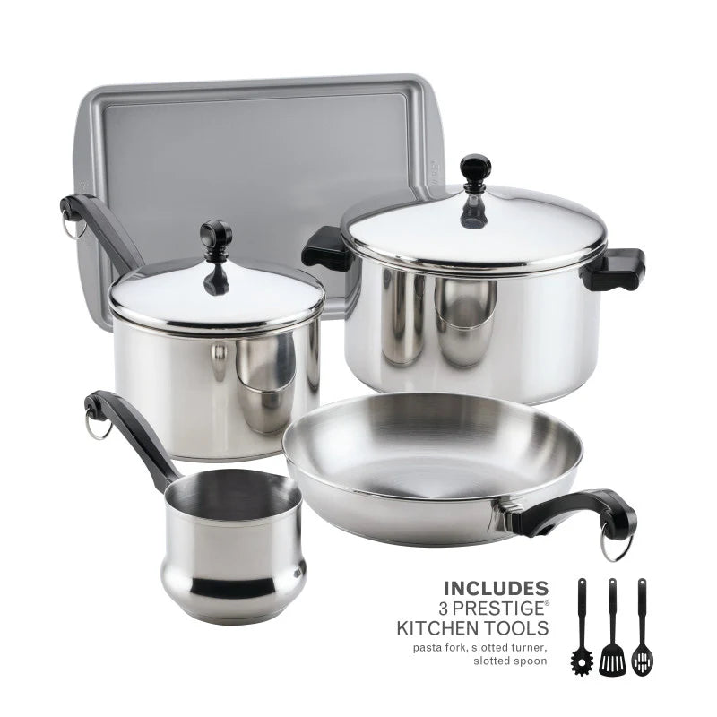 Classicor Invector Cookware 10-Piece Stainless Steel Classic Series Cookware Set – Farberware Cookware