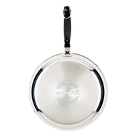 10-Piece Stainless Steel Classic Series Set with black-handled frying pan.