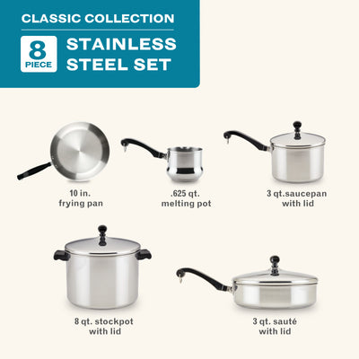 8-Piece Stainless Steel Anniversary Edition Cookware Set