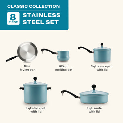 8-Piece Stainless Steel Anniversary Edition Cookware Set