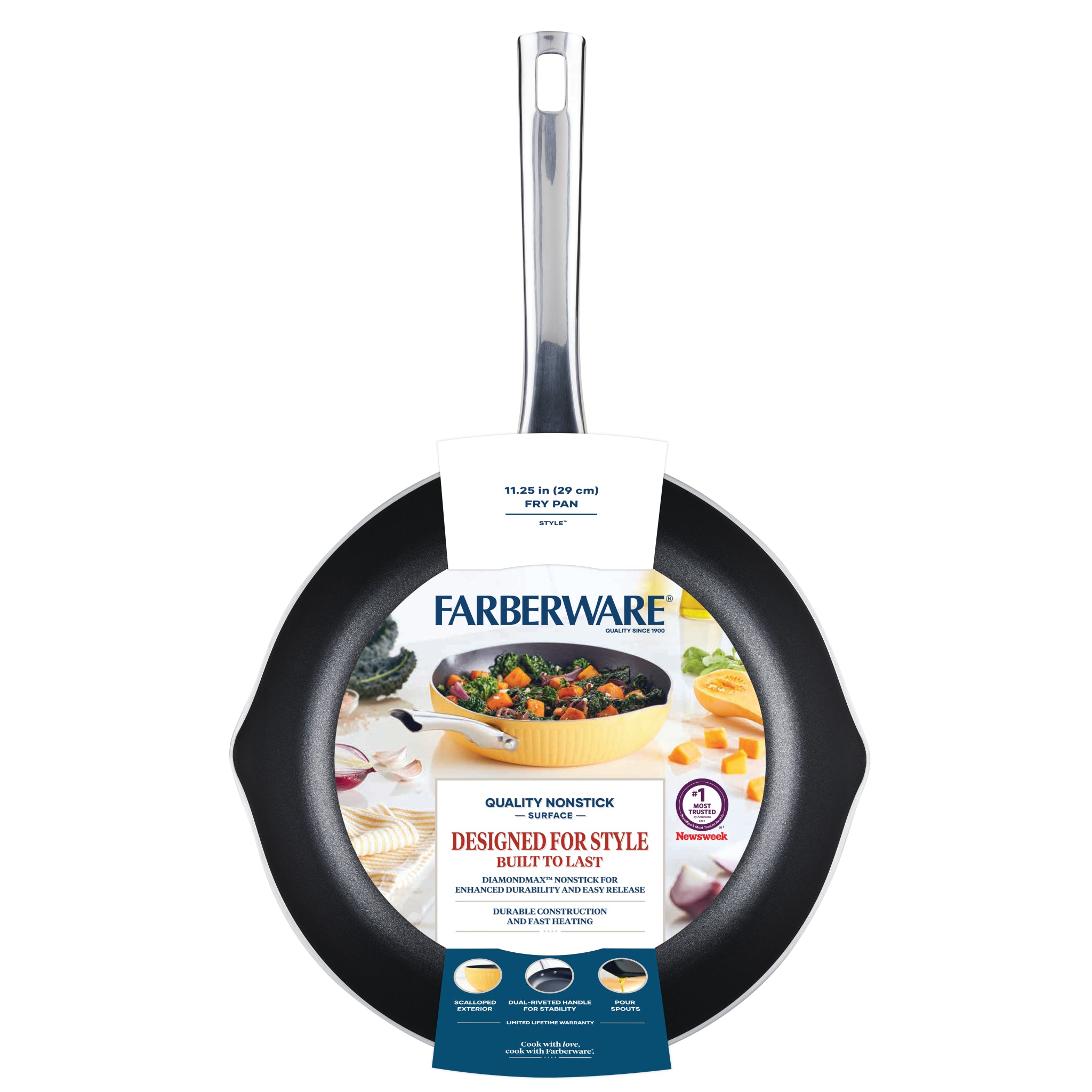 Farberware Style Nonstick Cookware Frying Pan/Skillet with Pour Spouts