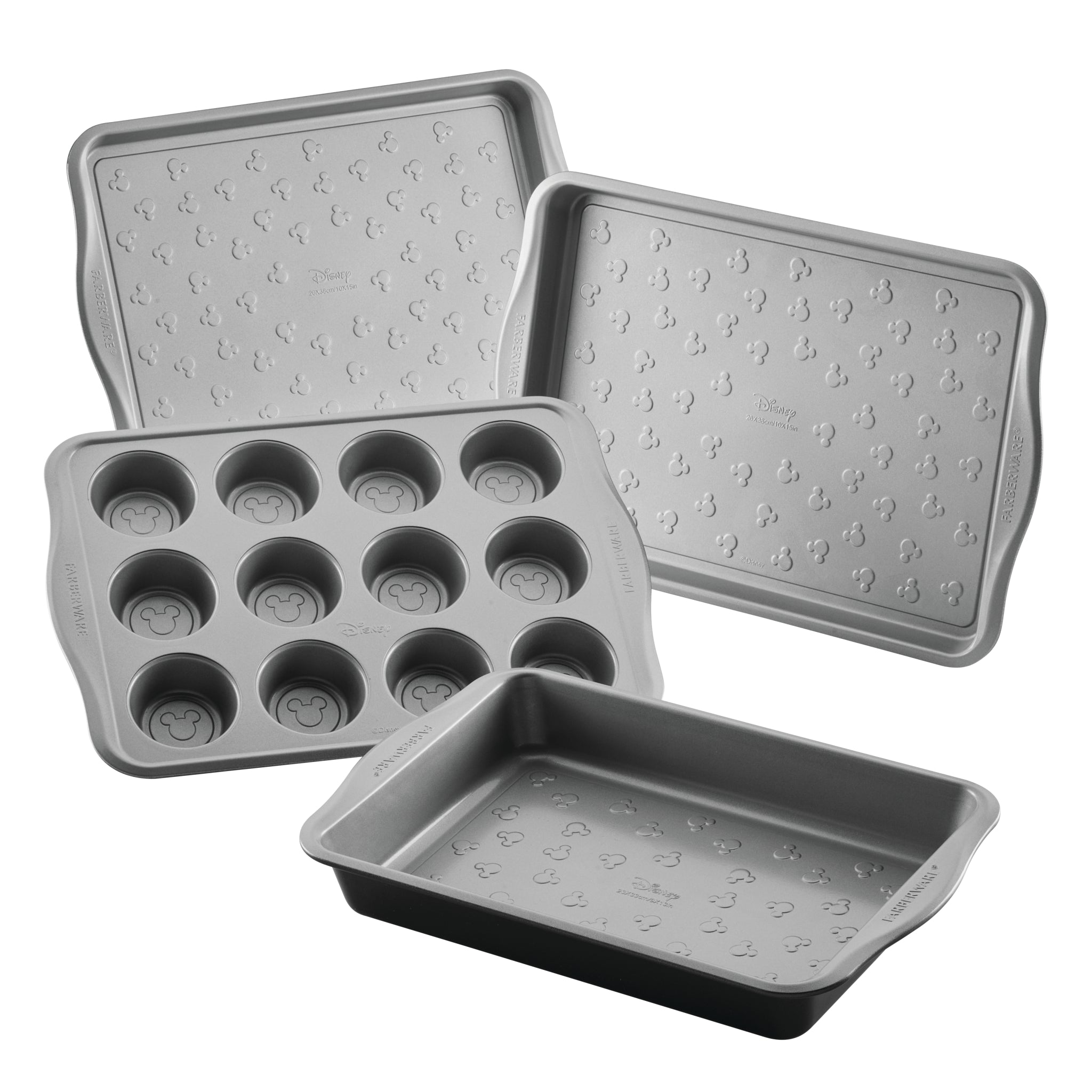 Embark on a magical baking journey with the 4-Piece Cake, Muffin, and Cookie Pan Set. These Disney-themed pans are perfect for adding a sprinkle of Mickey Mouse charm to your kitchen, ensuring every baking adventure is unforgettable.